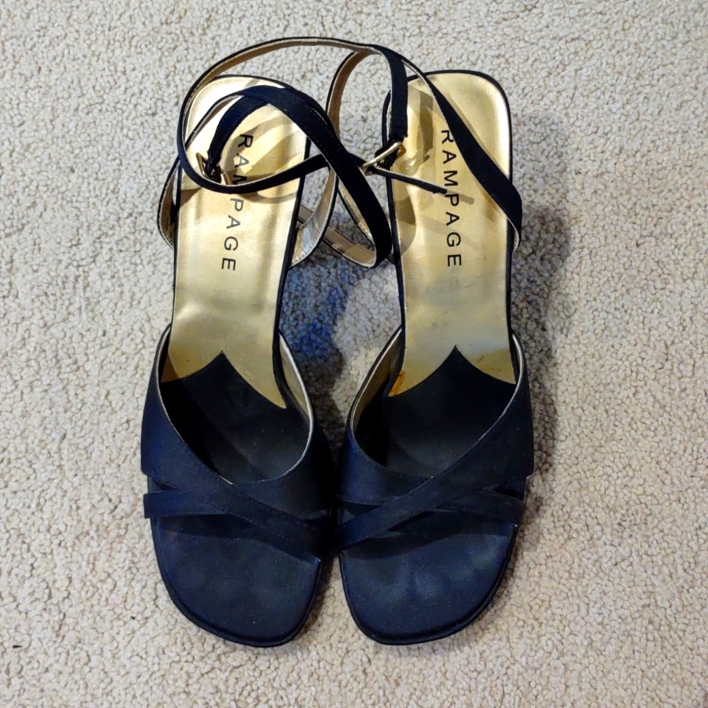 Black satin dress shoes, VINTAGE